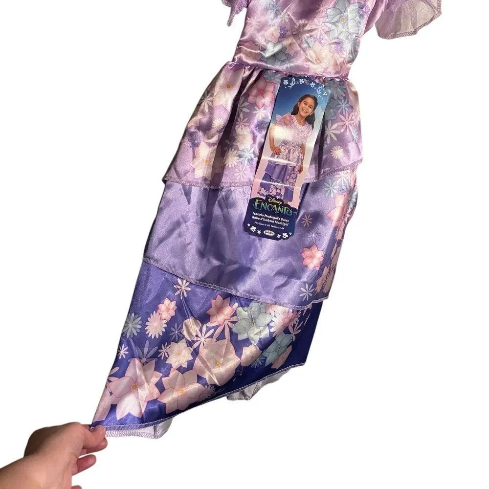 Disney Isabela Madrigal Dress Costume Size 4-6X. Floral. Shades Of Purple.